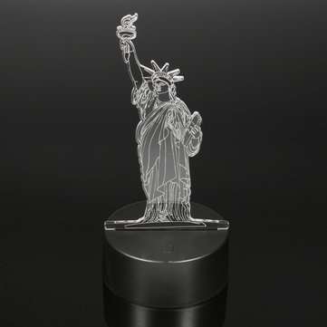 3D New York City Statue of Liberty Touch Remote 7 Color Changing LED Table Night Lamp Light Gift
