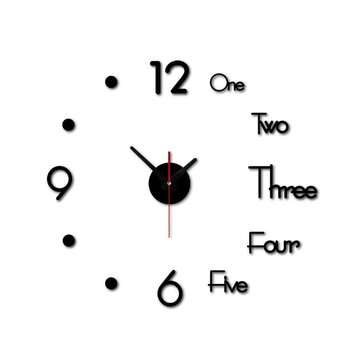 3D Modern DIY Wall Clock Mirror Surface Sticker Mechanism Clock Home Living Room Office... (SIZE: S)