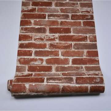 3D Modern Brick Pattern Non-woven Wall Sticker Vintage Style Living Room Bedroom (COLOR: RED)