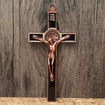 3D Modeling Carving Cross Wall Decorations Metal Alloy JESUS Catholic Statue Prayer