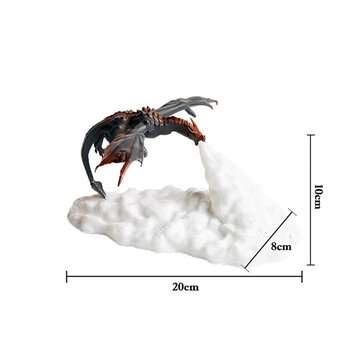 3D Print LED Fire Dragon Ice Dragon Lamps Night Light Rechargeable Soft Light ... (TYPE: FIREDRAGON)