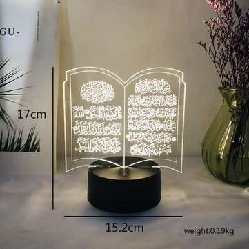 3D Ramadan USB LED Lights Acrylic Mubarak Muslims Table Desk Lamp for Home Bedroom Living Room Musli