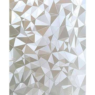 3D Rhombus/Pebbles/Mosaic Glass Window Sticker Film Anti UV Non Adhesive Privacy (TYPE: C)