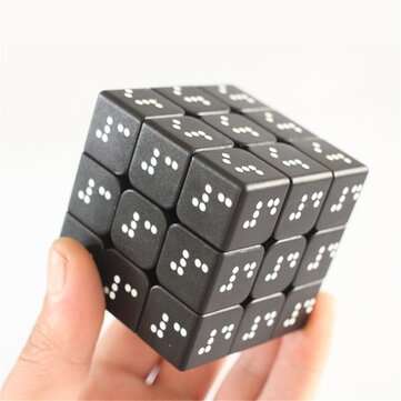 3D Relief Braille Magic Cube 3x3x3 Fingerprint Learning Education Puzzle Magic Cube for Children Adu