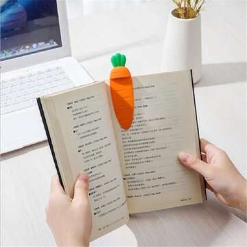 3D Stereo Carrot Shape Bookmark Fun Reading Book Folder Notes Letter for Students Stationery Gifts S