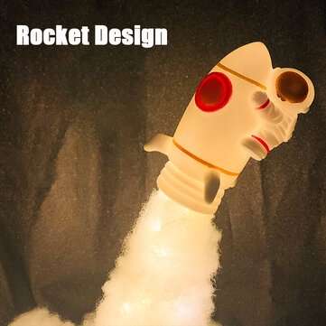 3D Space Rocket LED Night Light Wall Kids Baby Bedroom Table Desk