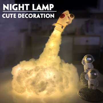 3D Space Rocket LED Night Light Wall Kids Baby Bedroom Table Desk