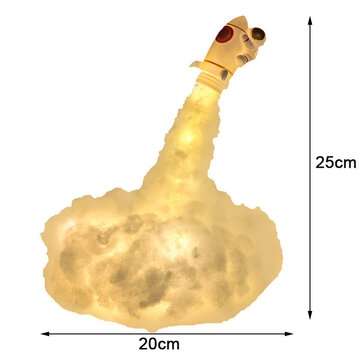 3D Space Rocket LED Night Light Wall Kids Baby Bedroom Table Desk