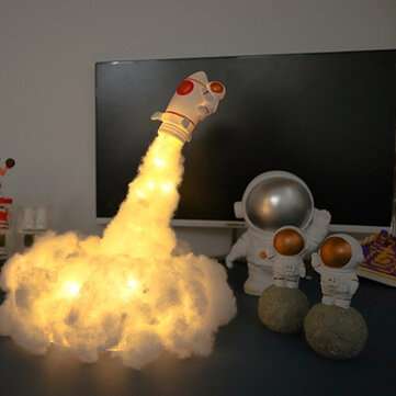 3D Space Rocket LED Night Light Wall Kids Baby Bedroom Table Desk