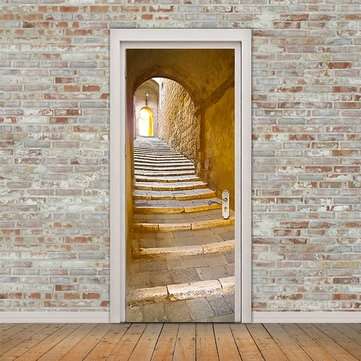 3D Stone Stair Art Door Wall Fridge Sticker Decal Self Adhesive Mural Home Office Decor