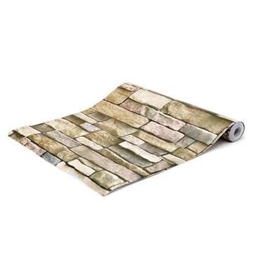 3D Wall Paper Brick Stone Pattern Sticker Rolls Self-adhesive Backdrop DIY Room Decor