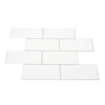 3D Tile Wall Sticker White Self-Adhesive Decal Home Kitchen Bathroom Mural Decoration