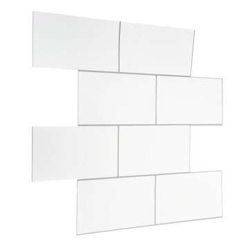 3D Tile Wall Sticker White Self-Adhesive Decal Home Kitchen Bathroom Mural Decoration