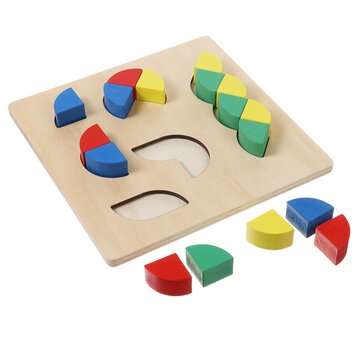 3D Wooden Geometric Blocks Geometric Shapes Puzzle Kids Brain Development Early Educational Toys for