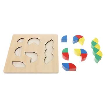 3D Wooden Geometric Blocks Geometric Shapes Puzzle Kids Brain Development Early Educational Toys for