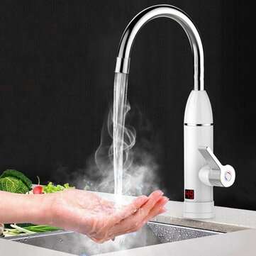 3KW 220V Electric Tankless Faucet Hot Water Instant Heater Bathroom Kitchen Home Tap LED Display