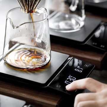 3kg/0.1g Sensitive Touch Kitchen Scale With Timer For Pour Over And Drip Coffee With LED Display