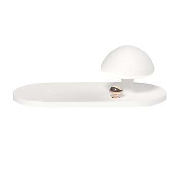 3life 314 2.0A Fast Charging Qi Wireless Charger with Mushroom Night Light for iP... (COLOR1: WHITE)
