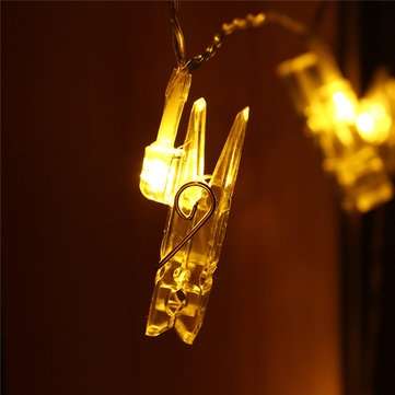 3M 20LED Holder Clip Fairy Sliver Wire String Light Battery Christmas Party Holiday Decor