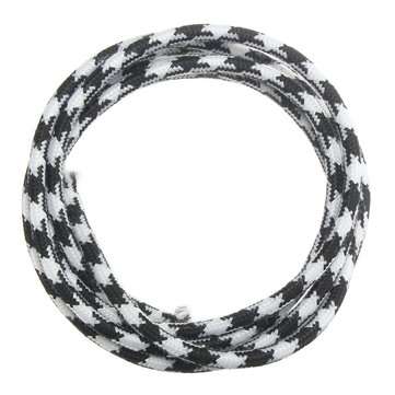 3M 2 Cord Color Vintage Twist Braided Fabric Light Cable Electri... (COLOR.: BLACK&WHITEHOUNDSTOOTH)