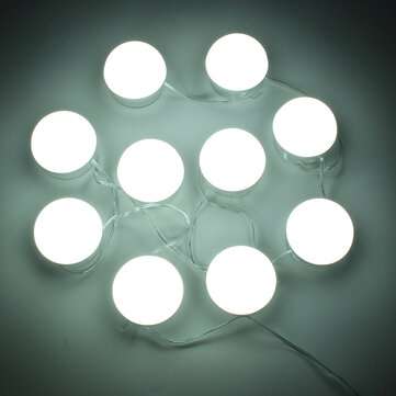 3M Dimmable Hollywood Style Yellow White LED Vanity Mirror Lights for Makeup Dres... (COLOR.: WHITE)