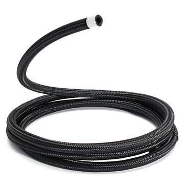3m Long AN6-6AN Nylon Braided Hose Black Stainless Steel Oil Fuel Line Hose