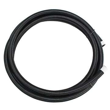 3m Long AN6-6AN Nylon Braided Hose Black Stainless Steel Oil Fuel Line Hose
