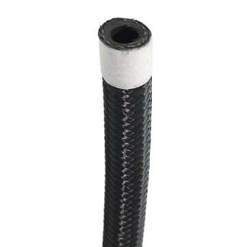 3m Long AN6-6AN Nylon Braided Hose Black Stainless Steel Oil Fuel Line Hose