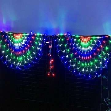 3M EU Plug 444LEDs Peacock Net Mesh Fairy String Light Outdoor Curtain Lamp Holiday Christmas Home D