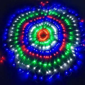 3M EU Plug 444LEDs Peacock Net Mesh Fairy String Light Outdoor Curtain Lamp Holiday Christmas Home D