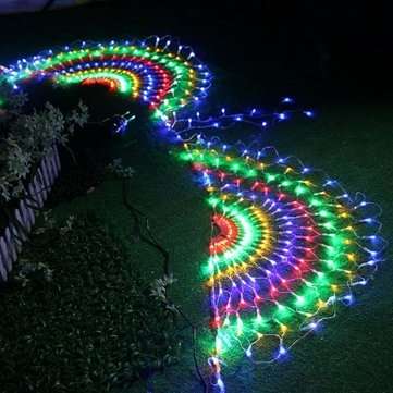 3M EU Plug 444LEDs Peacock Net Mesh Fairy String Light Outdoor Curtain Lamp Holiday Christmas Home D
