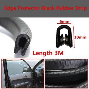 3m Long Rubber Seal Ring Strip Edge Protector Anti-scratch U Type for Door Window