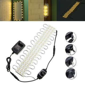 3M SMD5050 Waterproof Warm White LED Module Strip Light Kit Mirror Signage Lamp + ... (PLUG: AUPLUG)
