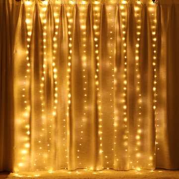 3M*2M USB 200LED Curtain Window Fairy String Light Twinkle Christma... (LIGHT COLOR: COLOURFULLIGHT)
