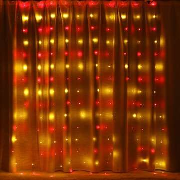 3M*3M Hanging 300LED Curtain Fairy String Light 8 Modes Outdoor Wed... (LIGHT COLOR: COLOURFULLIGHT)