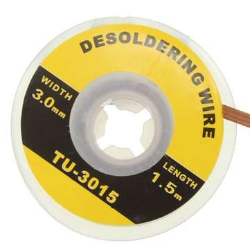 3mm Desoldering Braid Solder Remover Wick Wire (PACKAGE: 3PCS)