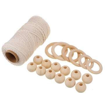 3mm Cord Rope Natural Cotton Twisted Macrame Hand Craft String DIY Decoration Kit