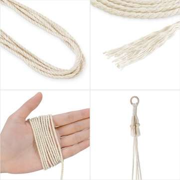 3mm Cord Rope Natural Cotton Twisted Macrame Hand Craft String DIY Decoration Kit