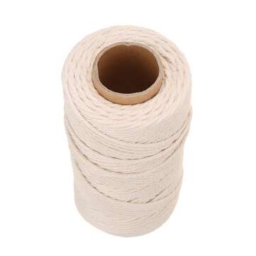 3mm Cord Rope Natural Cotton Twisted Macrame Hand Craft String DIY Decoration Kit