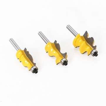 3PC 8mm Shank Architectural Cemented Carbide Molding Router Bit Trimming Wood Milling Cutter for Woo