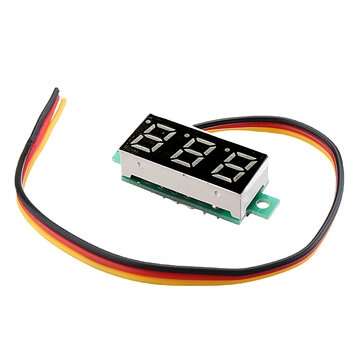 3pcs 0.28 Inch Three-wire 0-100V Digital Red Display DC Voltmeter Adjustable Voltage Meter