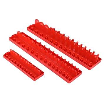 3pcs 1/4 3/8 1/2 Inch Socket Tray Set SAE Rail Rack Holder Storage Organizer Shelf Stand Socket Hold