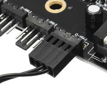 3pcs 12V 10 Way 4pin Fan Hub Speed Controller Regulator For Computer Case With PWM Connection Cable