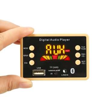 3pcs 12V Bluetooth 5.0 Car MP3 Audio Decoder Board Lossless Format Folder Playback FM USB TF Card wi
