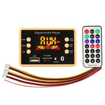 3pcs 12V Bluetooth 5.0 Car MP3 Audio Decoder Board Lossless Format Folder Playback FM USB TF Card wi