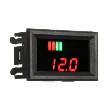 3pcs 12-60V ACID Red Lead Battery Capacity Voltmeter Indicator Charge Level Lead-acid LED Tester