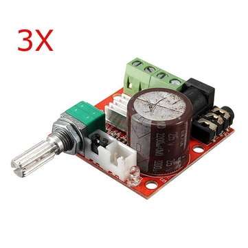 3Pcs 12V Mini Hi-Fi PAM8610 2X10W Audio Stereo Amplifier Board Dual Channel