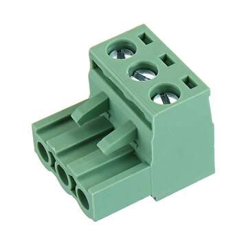 3pcs 2 EDG 5.08mm Pitch 3Pin Plug-in Screw PCB Terminal Block Connector Right Angle