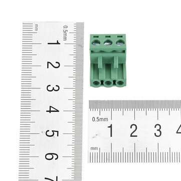 3pcs 2 EDG 5.08mm Pitch 3Pin Plug-in Screw PCB Terminal Block Connector Right Angle