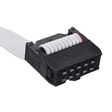 3Pcs 2.54mm FC-10P IDC Flat Gray Cable LED Screen Connected to JTAG Download Cable